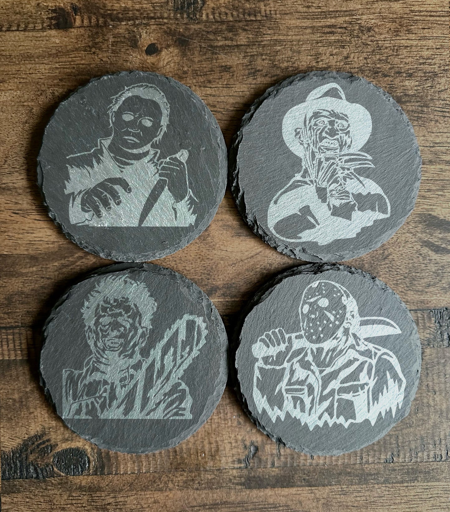 80's Horror Themed Slate Coasters
