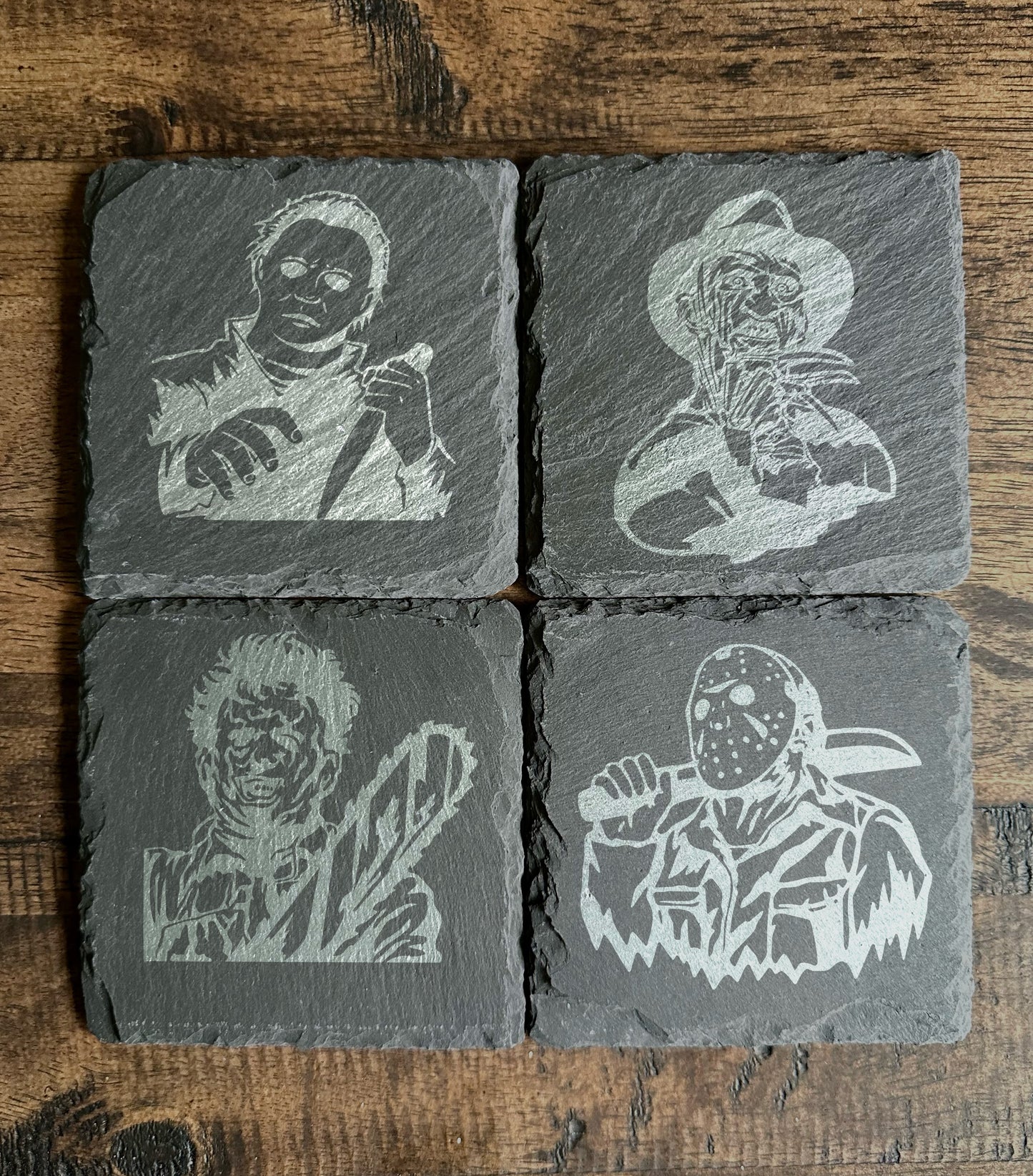 80's Horror Themed Slate Coasters