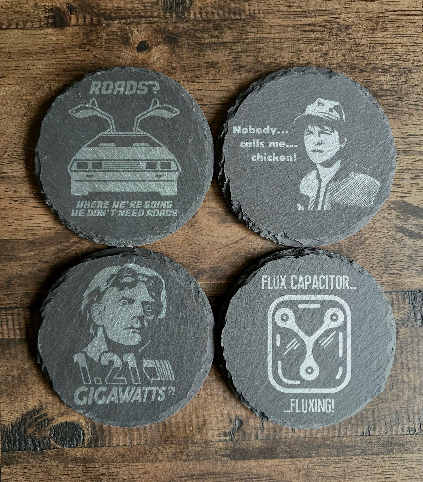 Back to the Future Themed Slate Coasters