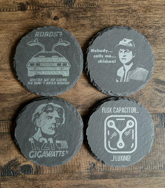 Back to the Future Themed Slate Coasters
