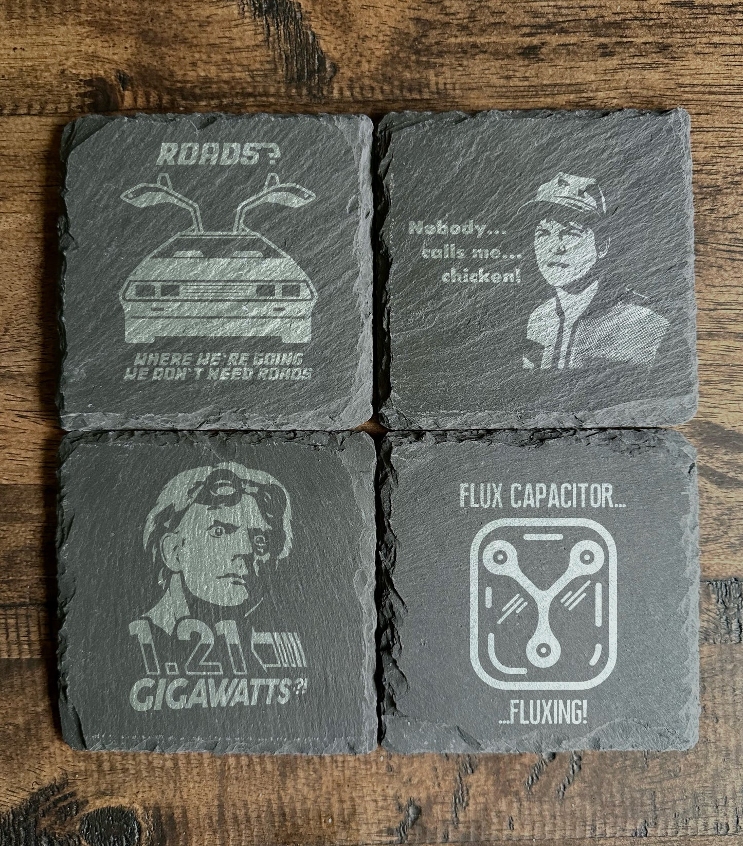 Back to the Future Themed Slate Coasters