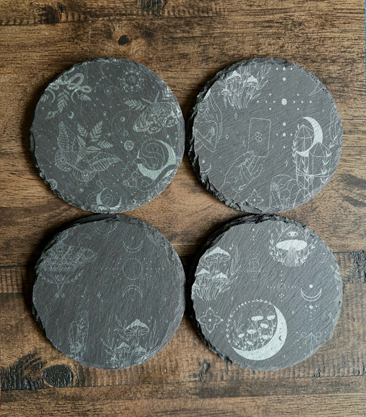 Mystical Themed Slate Coasters