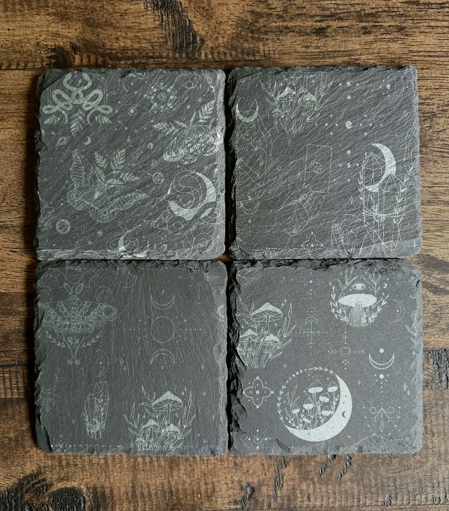 Mystical Themed Slate Coasters