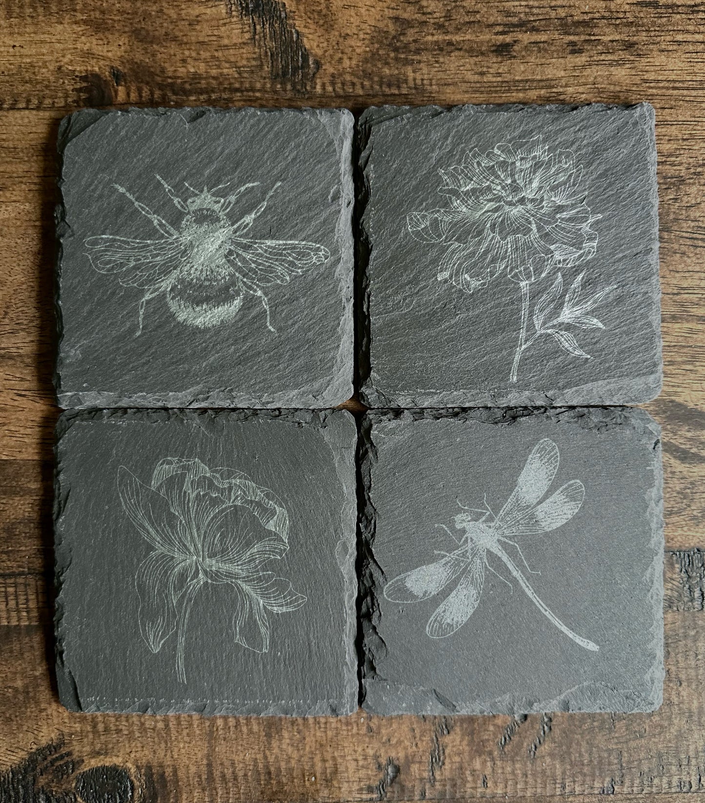 Charming Nature Themed Slate Coasters