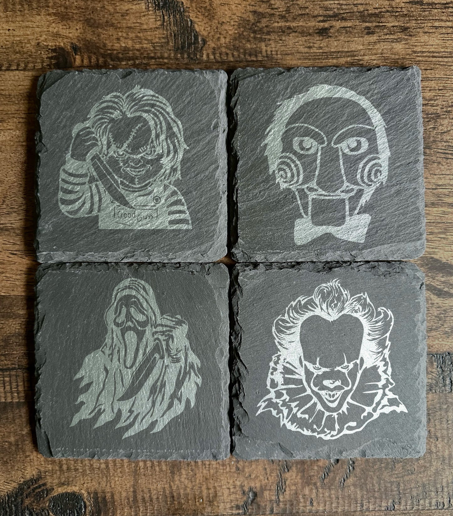 Horror Film Themed Slate Coasters