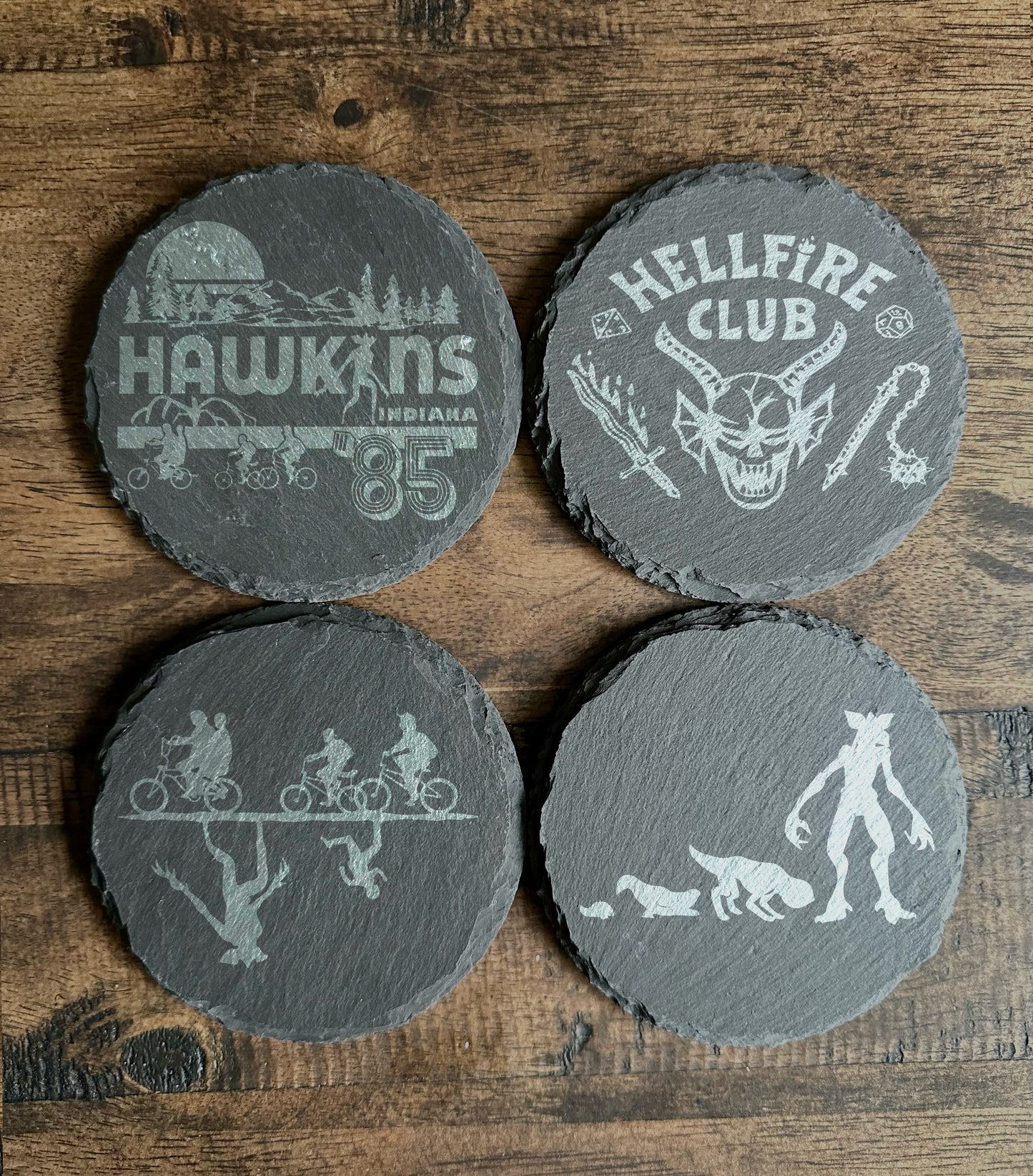 Stranger Things Themed Slate Coasters