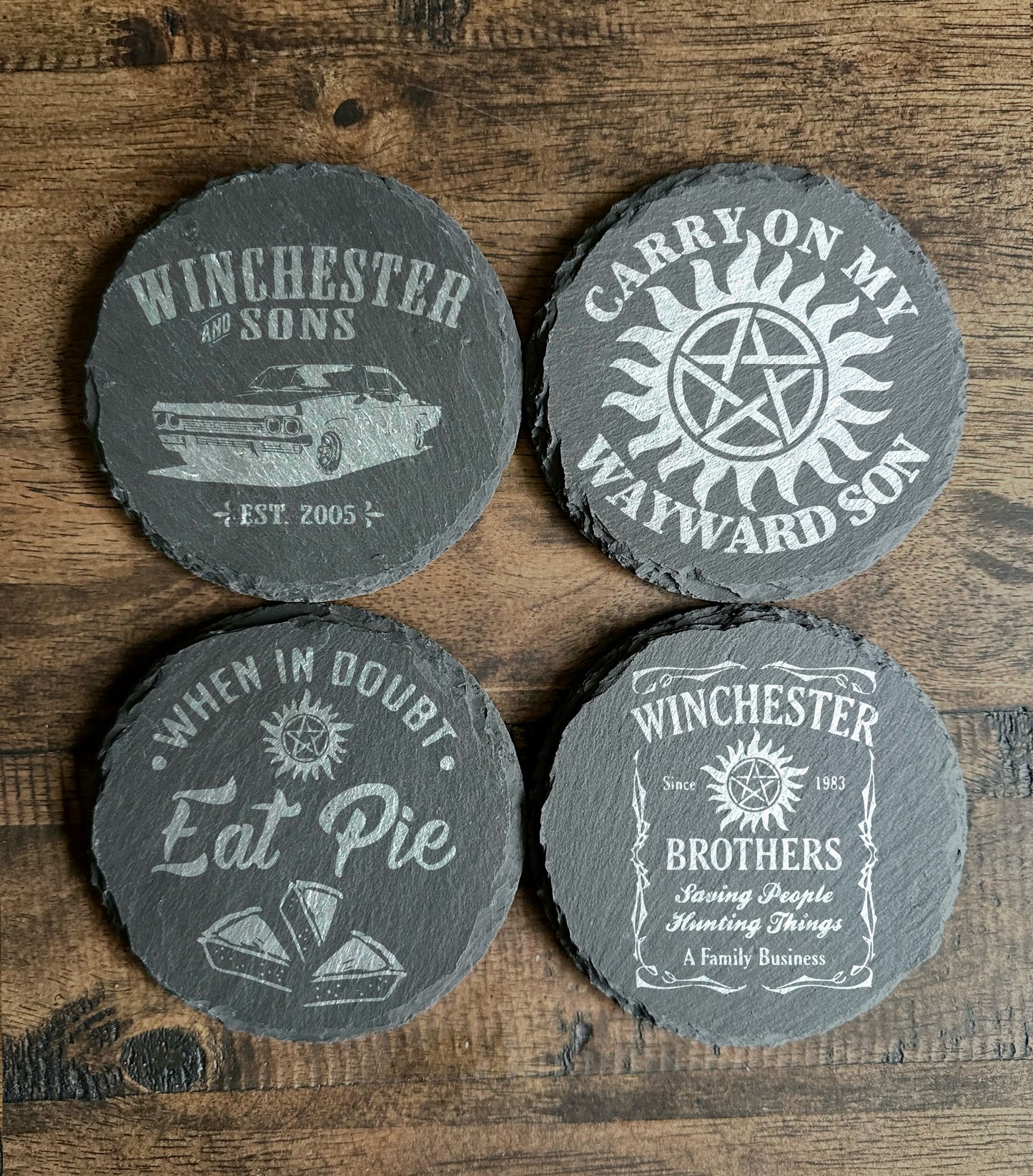Supernatural Themed Slate Coasters