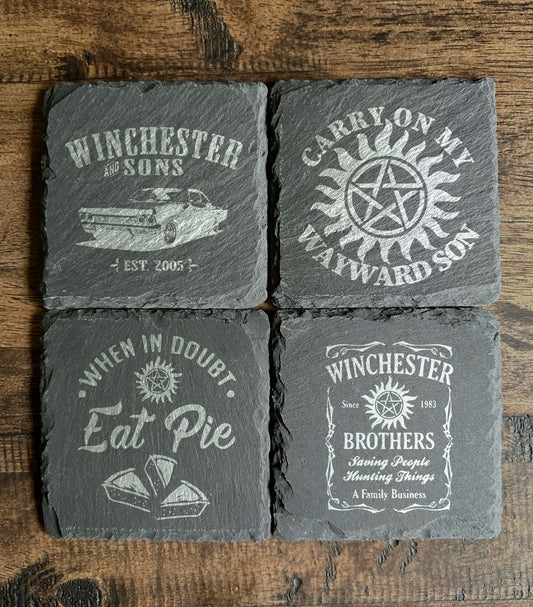 Supernatural Themed Slate Coasters