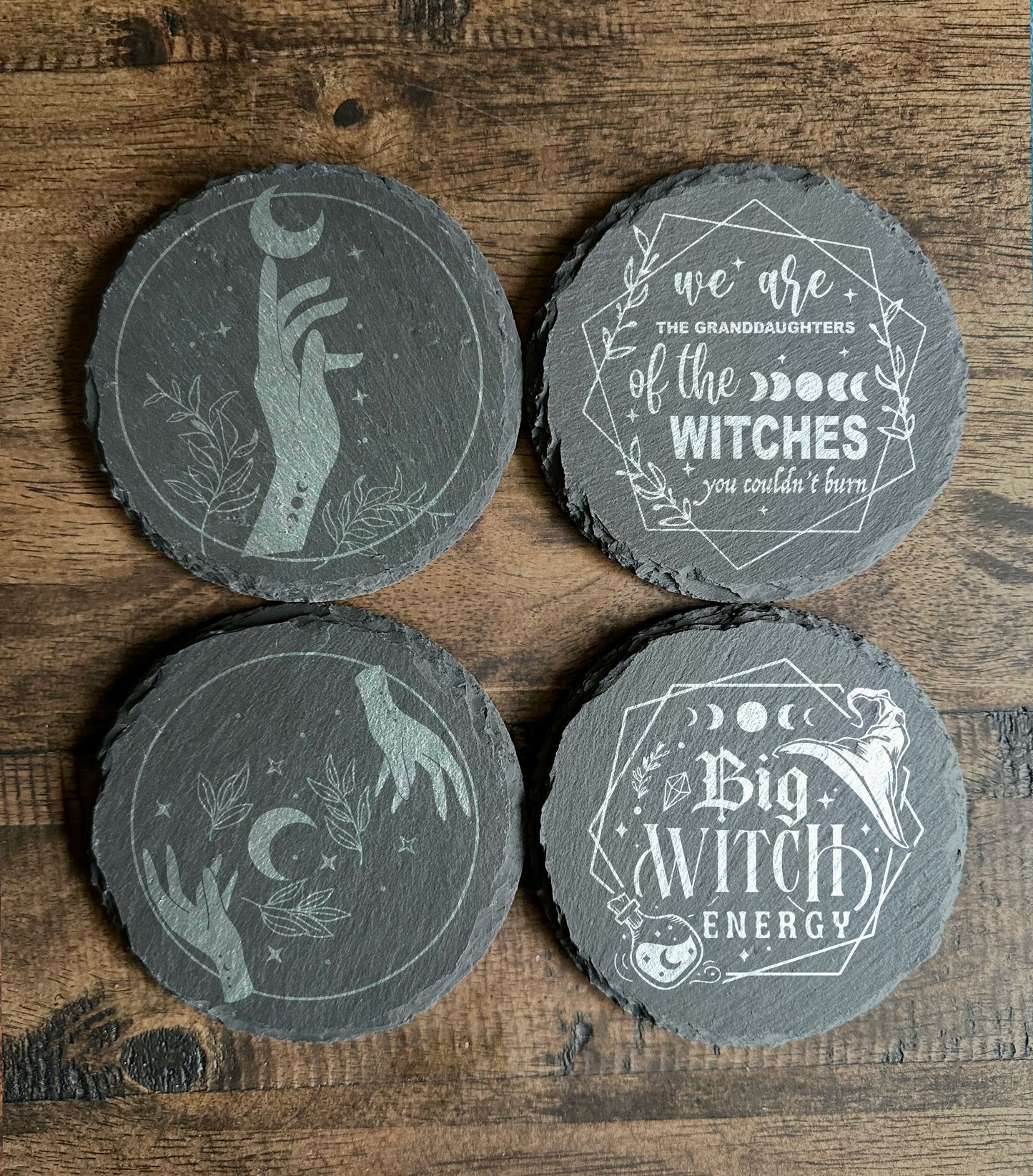 Witchy Themed Slate Coasters