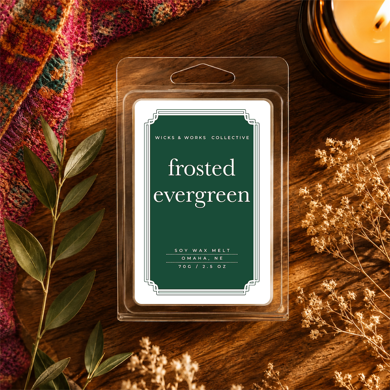 Frosted Evergreen Wax Melt