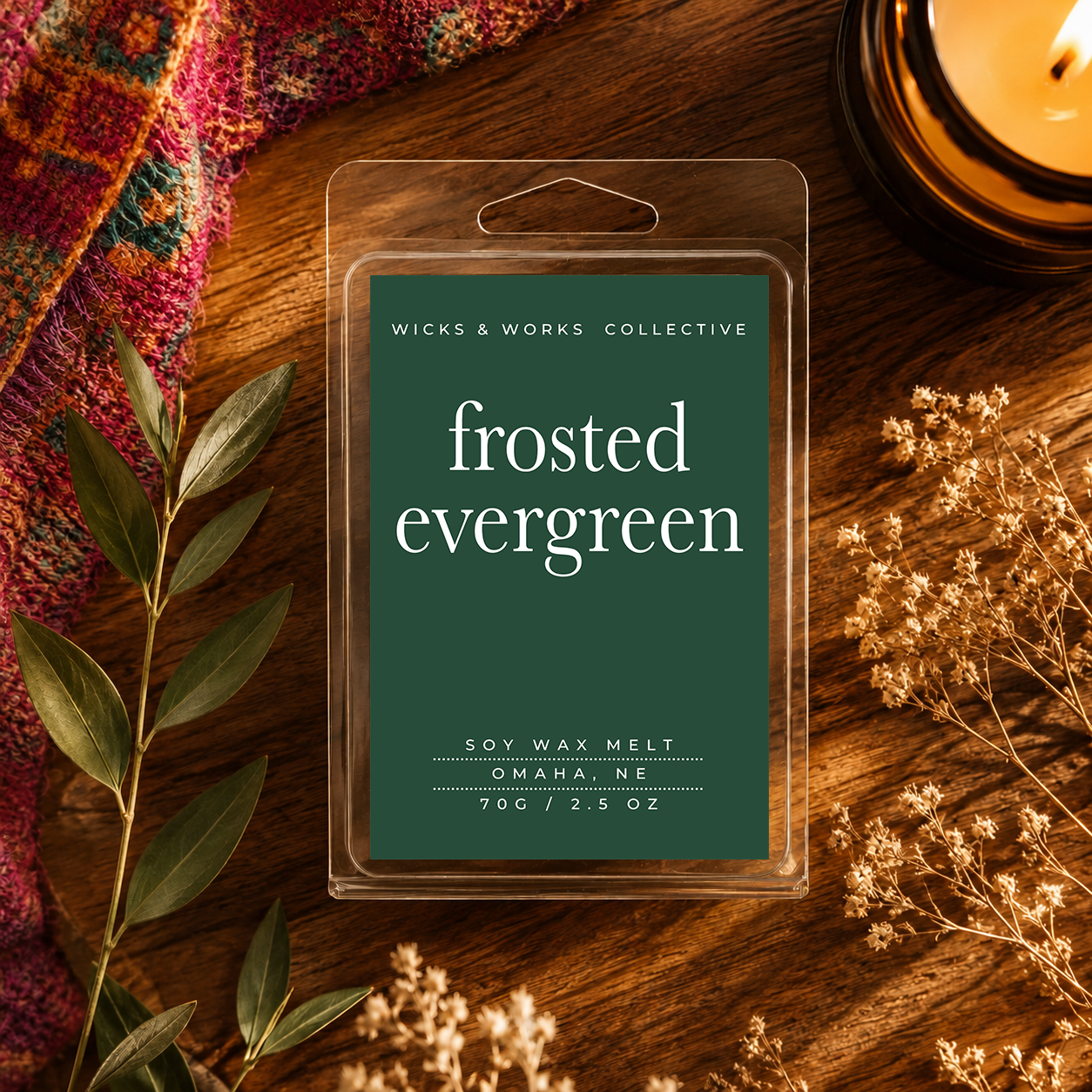 Frosted Evergreen Wax Melt