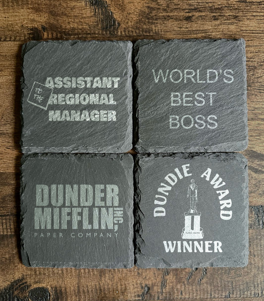 The Office Themed Slate Coasters