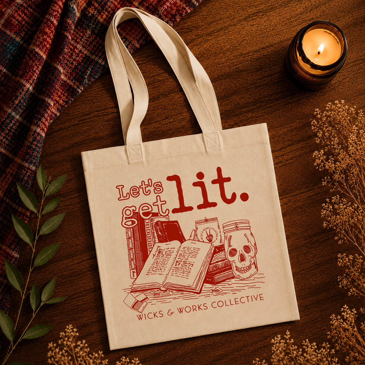 Let's Get Lit Tote Bag